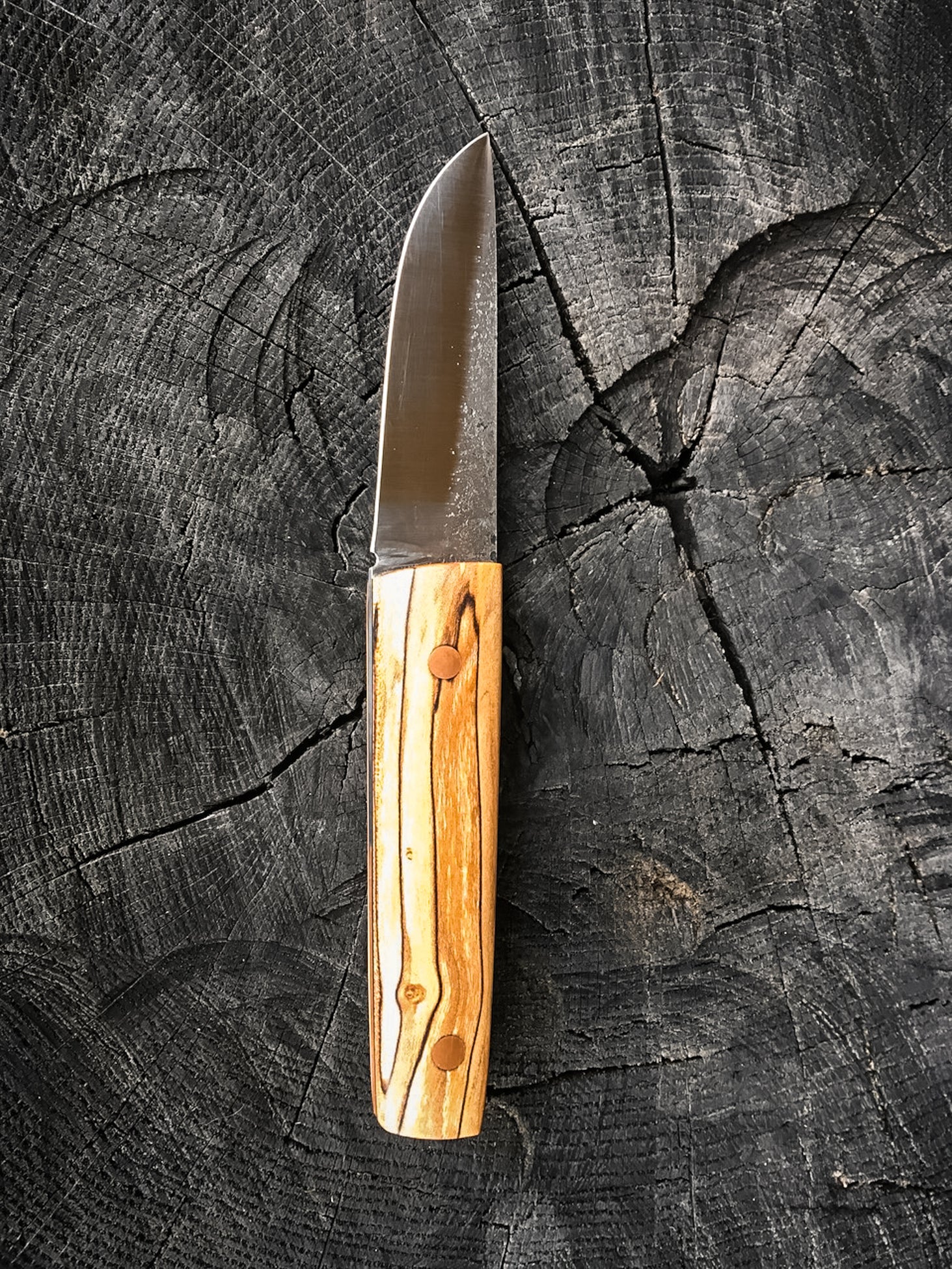 Dustworks Handforged Pukka Spalted Maple Handle Copper Pins Filler